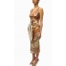 MORPHEW COLLECTION Cream & Orange Silk Twill Paisley Print Scarf Dress Made From  Vintage Scarves