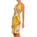 MORPHEW COLLECTION Yellow & Beige Silk Sagittarius Dress Made From Vintage Scarves