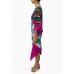 MORPHEW COLLECTION Pink & Blue Multicolored Silk Geometric Stripe 2-Scarf Dress Made From Vintage Scarves